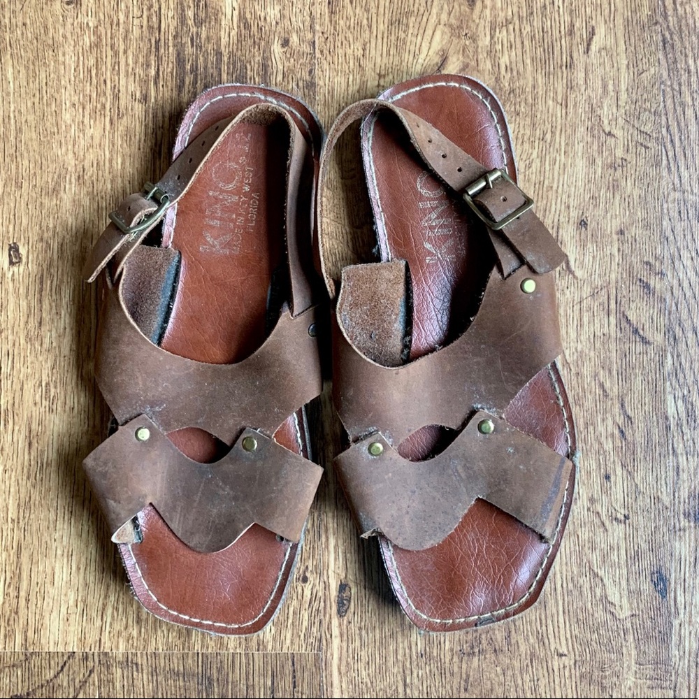 KINO Men’s Leather Slingback Sandals, Size 12